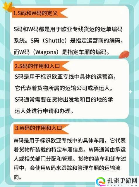 欧亚专线W码的区别O